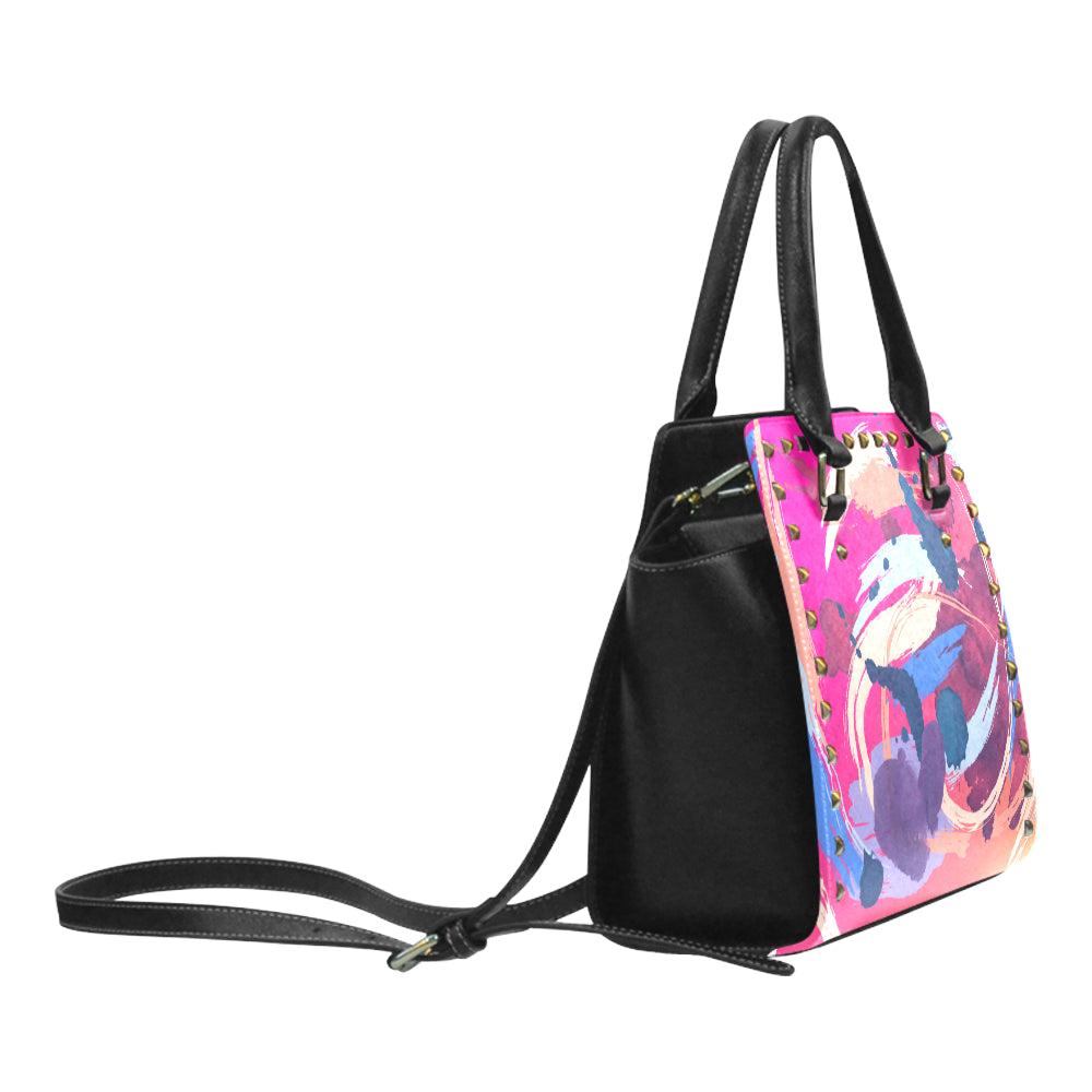 Habby Heart Rivet Shoulder Handbag